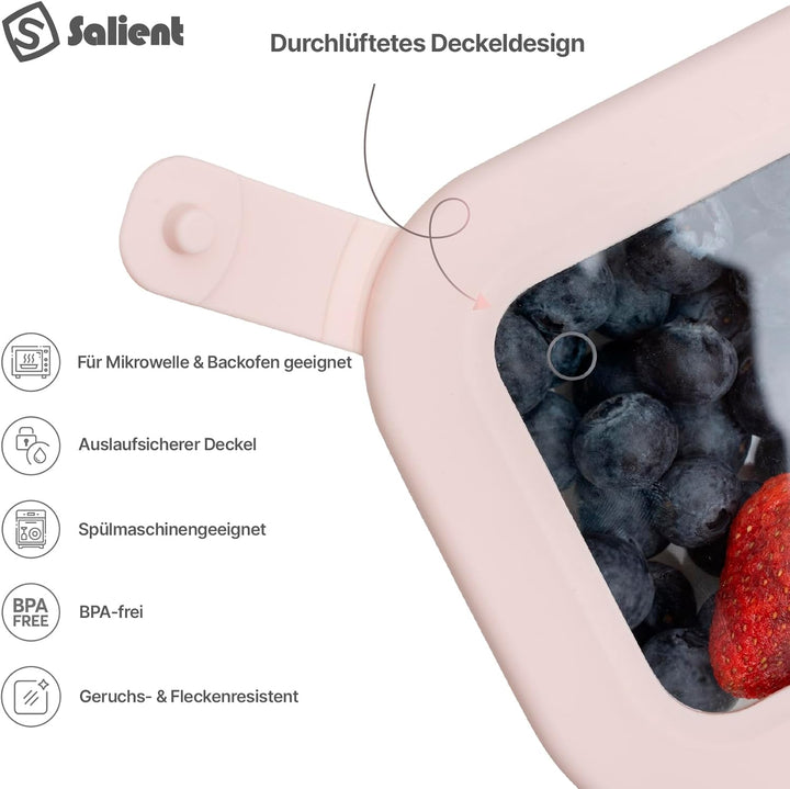 Meal-Prep-Behälter aus Glas,Luftdichte Vorratsdosen mit Deckel, plastikfrei&BPA-frei; Mikrowellen-,