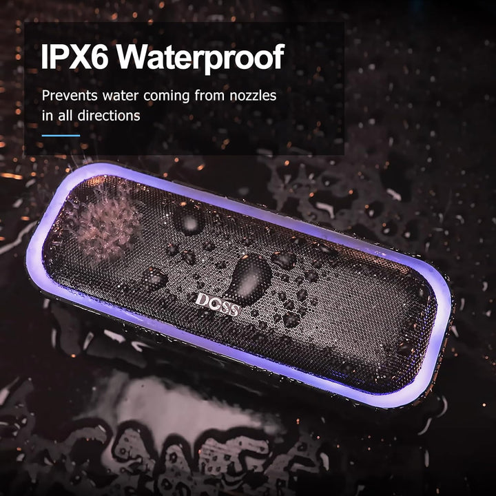 DOSS Bluetooth Lautsprecher, SoundBox Pro Musikbox , 20W, Mehrfarbige Lichter, IPX6 Wasserdicht, 20H