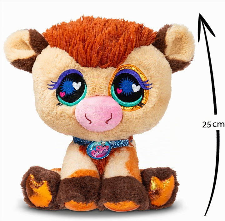 Littlest Pet Shop - Plüschkuh 25 cm - Littlest Pet Shop LPS Deluxe Kuh – Niedliche Plüschtiere mit g