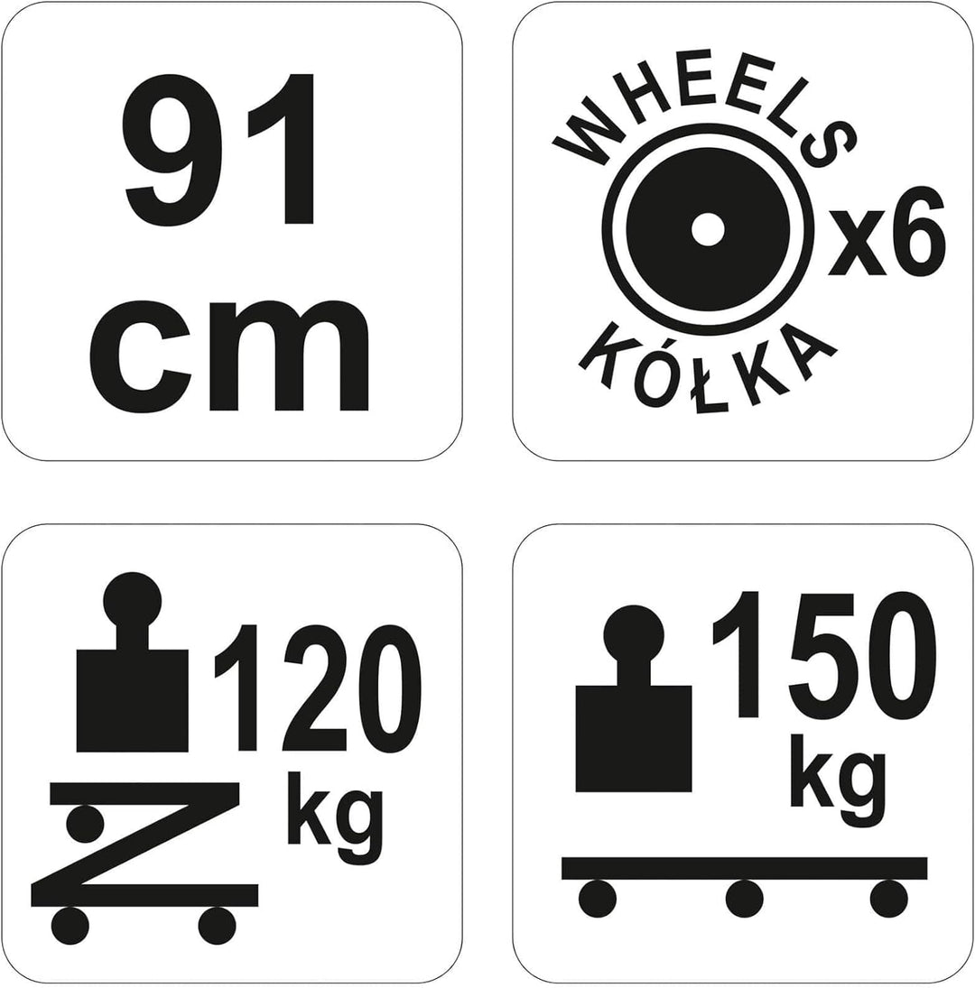 YATO Profi 2 in 1 Montage Rollbrett &plus; Werkstatthocker 150kg 6 leichtgängige 360° Rollen Werksta