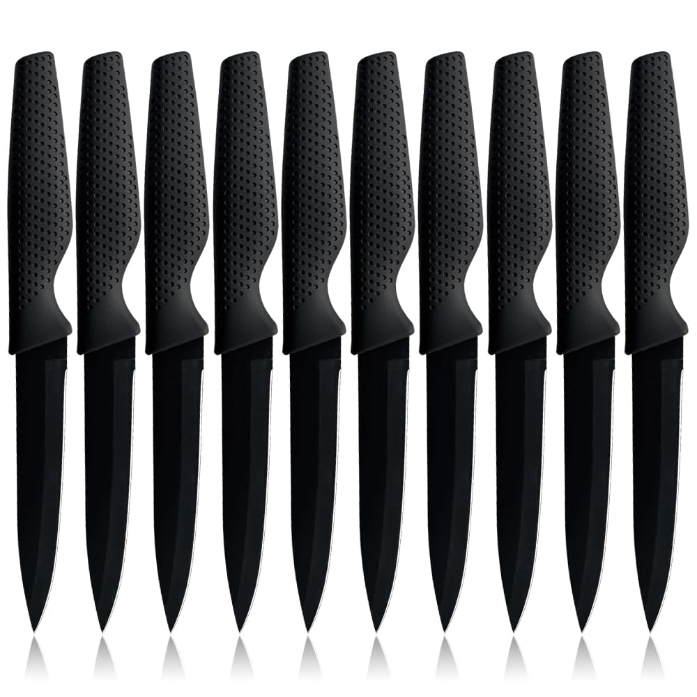 BFYLIN 10pcs Messerset, Allzweckmesser,Gemüseschälmesser, Küchenmesser Set mit Antihaftbeschichtung,