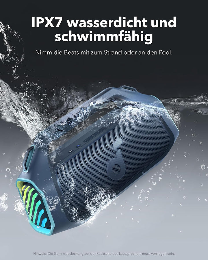 soundcore by Anker Boom 2 Plus, Outdoor Lautsprecher, 140W, 2+2 Stereoklang | BassUp 2.0, 20h, 30W S