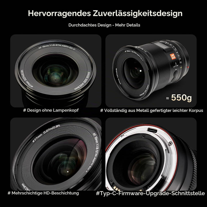 VILTROX PRO 16mm F1.8 Z-Objektiv für Nikon Z-Mount, lichtstarkes F/1.8-Autofokus-Vollformat-Weitwink