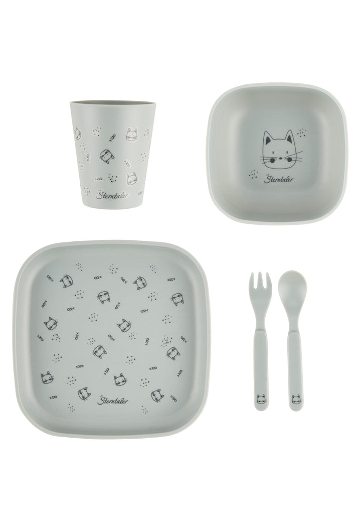 Sterntaler Geschirrset Katze Lilly - Baby und Kindergeschirr in eckiger Form ideal zum Füttern und s