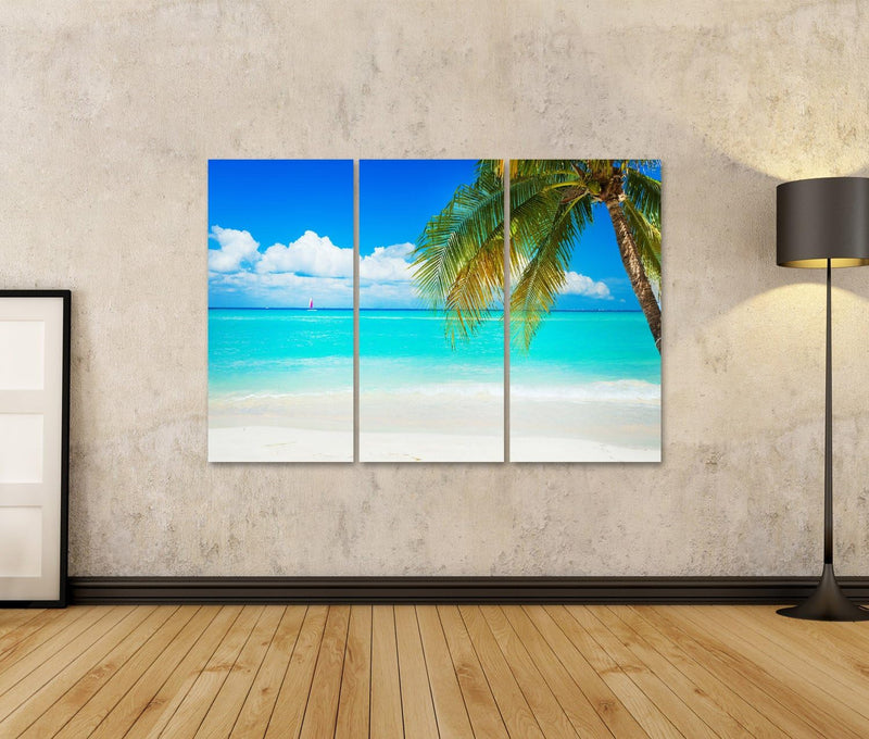 Bild auf Leinwand Karibik Strand Wandbild Poster Kunstdruck Bilder