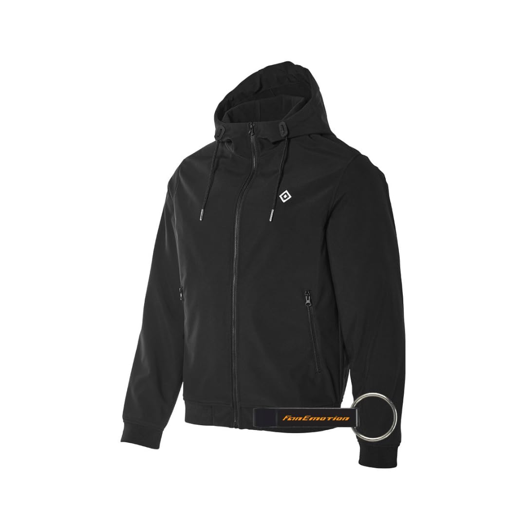 Hamburger SV HSV Jacke Finley Softshelljacke Schwarz mit Kapuze + FanEmotion Flaschenöffner M Schwar