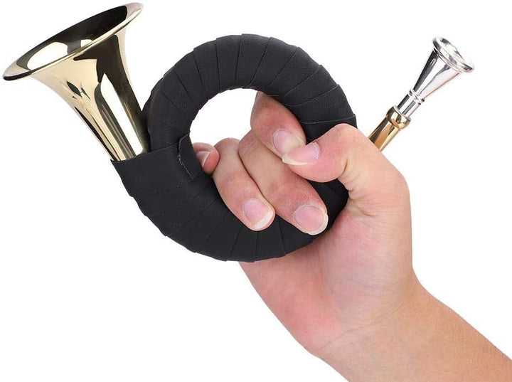 Bb Jagdhorn, Messing Jagdhorn Mini leichte tragbare Horn Messing Instrument Set mit Aufbewahrungstas