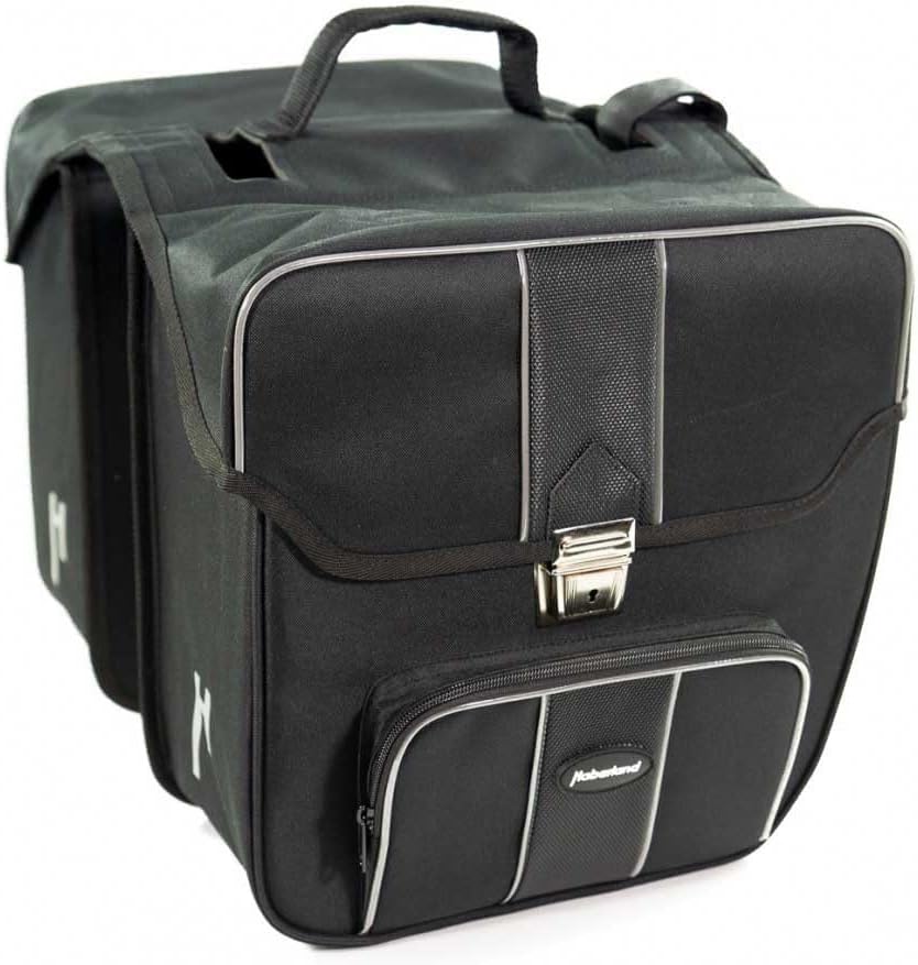 Haberland Unisex – Erwachsene Fahrradtasche Doppeltasche, Schwarz, 32 x 34 x 16 cm, 25 Liter