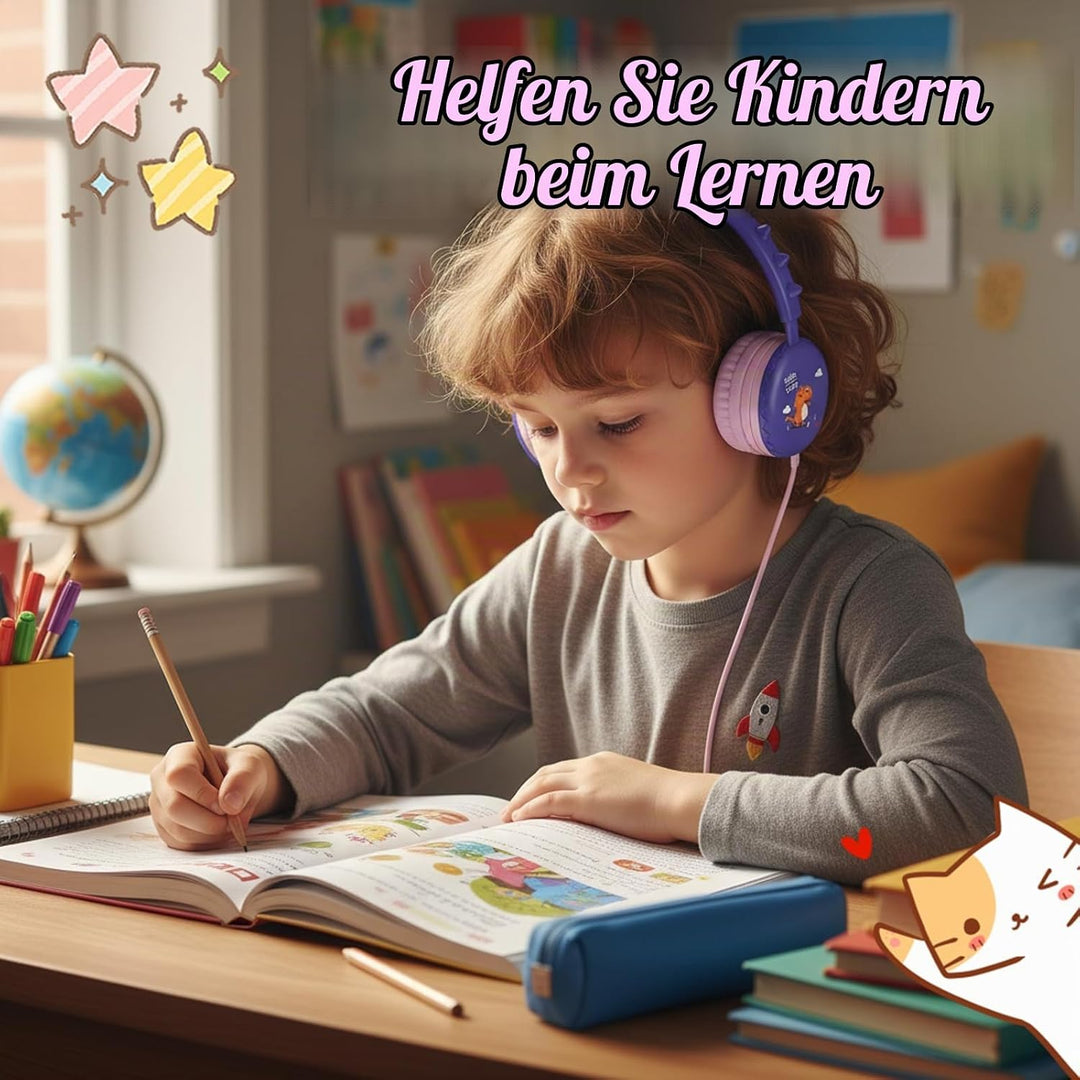 Katzenohr Kopfhörer Kindergeburtstag Geschenke Kind LED Katzenohren Einhorn Bluetooth Kabellose Over