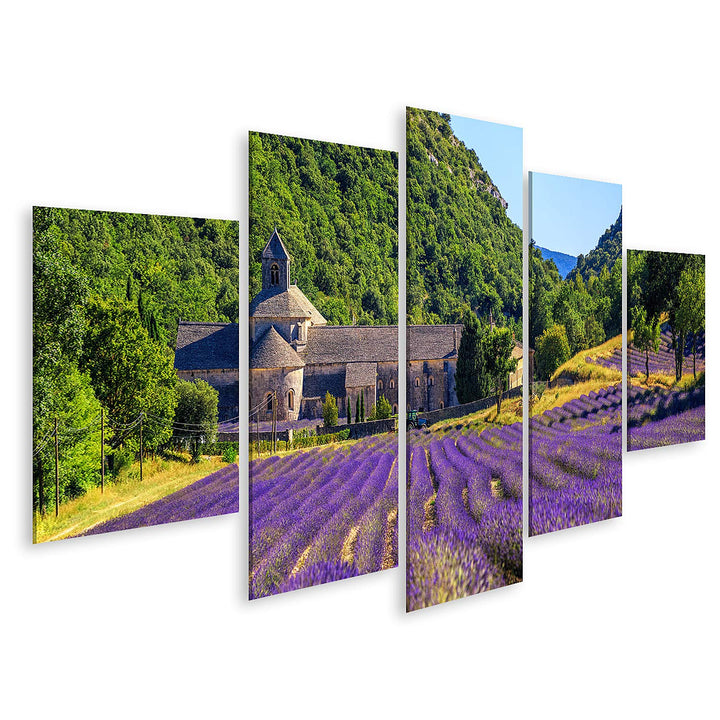 islandburner Bild auf Leinwand Blühendes Lila Lavendelfeld In Der Abtei Senanque In Gordes Provence