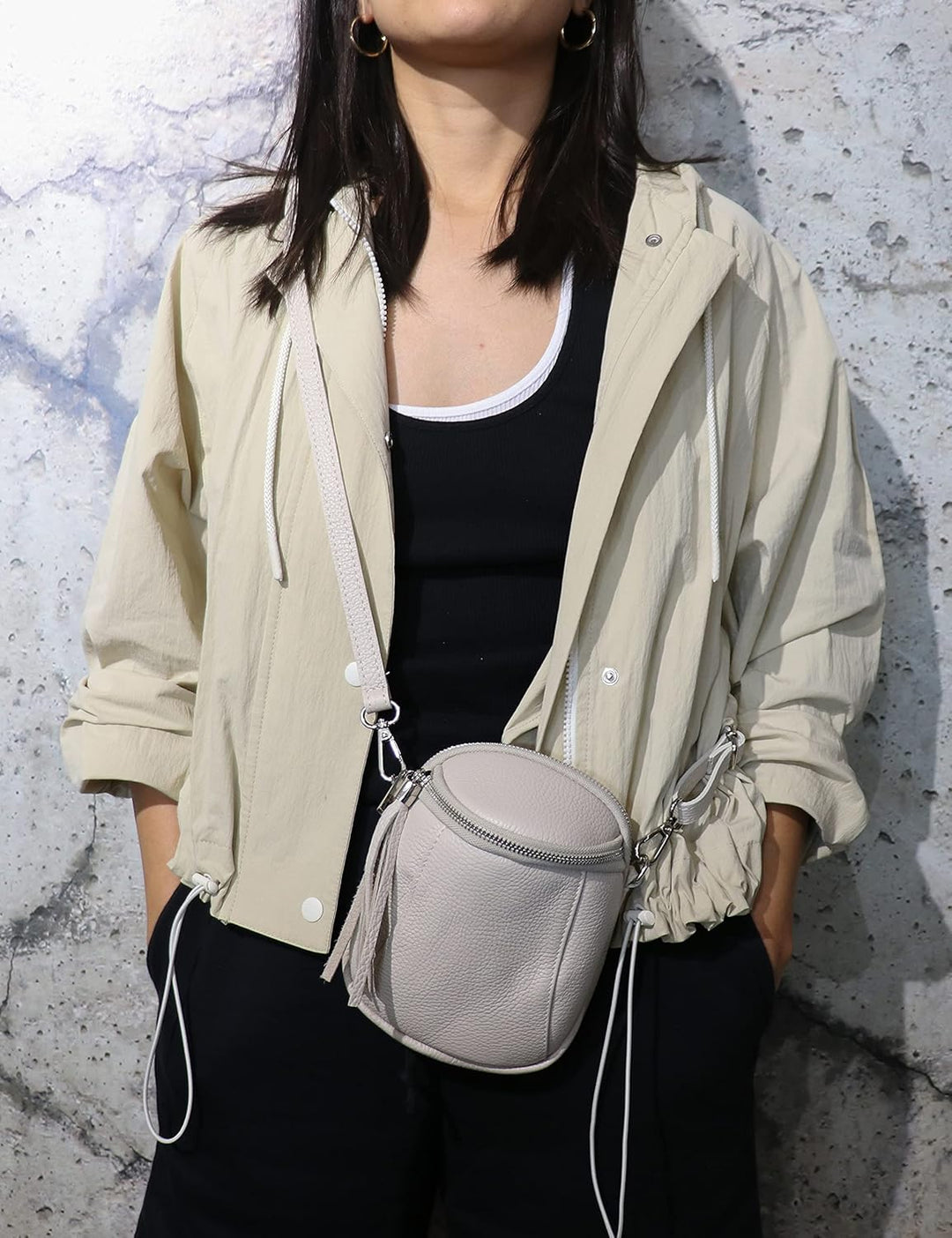 SH Leder Damen Handytasche Umhängetasche Geldbörse Multifunktion Beutel Schultertasche aus Echtleder