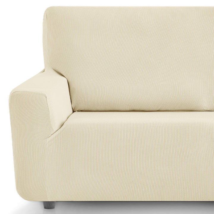 Eiffel Textile Sofabezug, elastisch, anpassbar, Rustikal, 2 Sessel, 50% Polyester, Elfenbein, 1 + 1