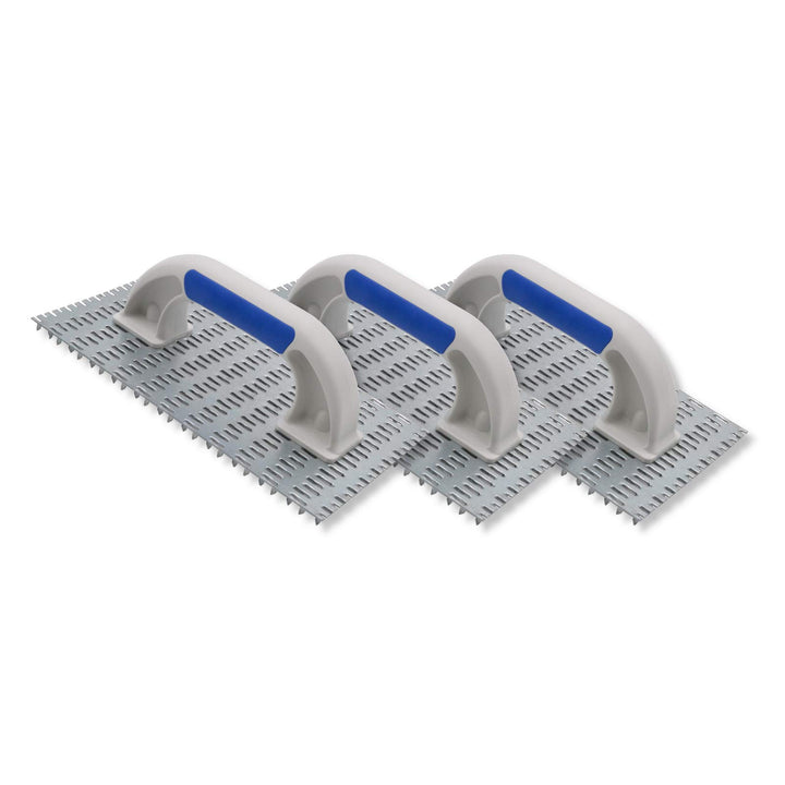 3er Set DEWEPRO® Profi Edelputzkratzer - Putzkratzer 250x130mm - Raspelbrett für Mineralputz - Reibe