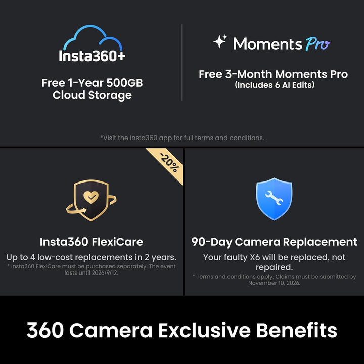 Insta360 X6 Essentials-Bundle – 8K 360 Grad Kamera mit 1/1,1"-Sensoren Polarweiss Essentials-Bundle,