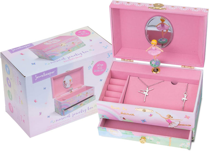Jewelkeeper Spieluhr & Mädchenschmuck-Set -Geschenk für Mädchen, Farbe & Grösse nach Wahl, Schmuckkä