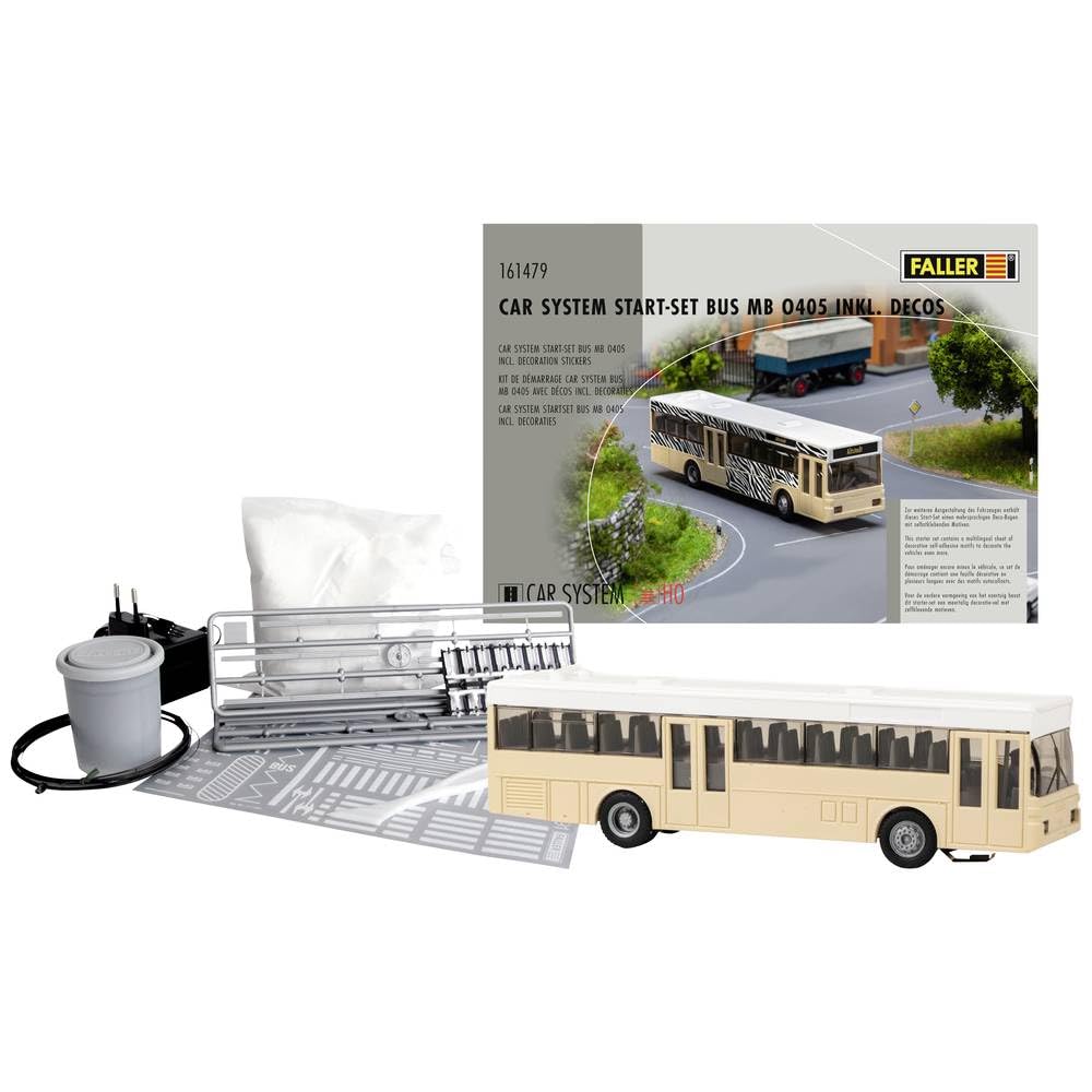 Faller 161479 Car System Start-Set Bus MB O405 inkl. Decos, Mehrfarbig
