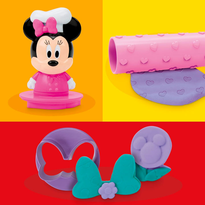 Play-Doh Disney Junior Knet-Konditorei für unterwegs Spielset mit Minnie Maus, Lebensmittel-Vorschul