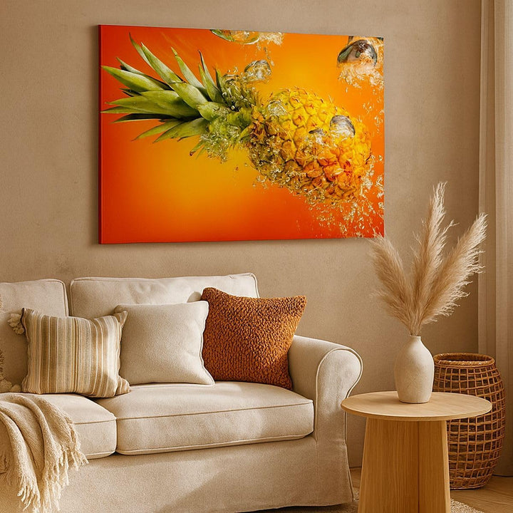 Bilder auf Leinwand Karibik ananas frucht gesund Leinwandbild 70x50cm Wandbilder Dekoration Wohnzimm