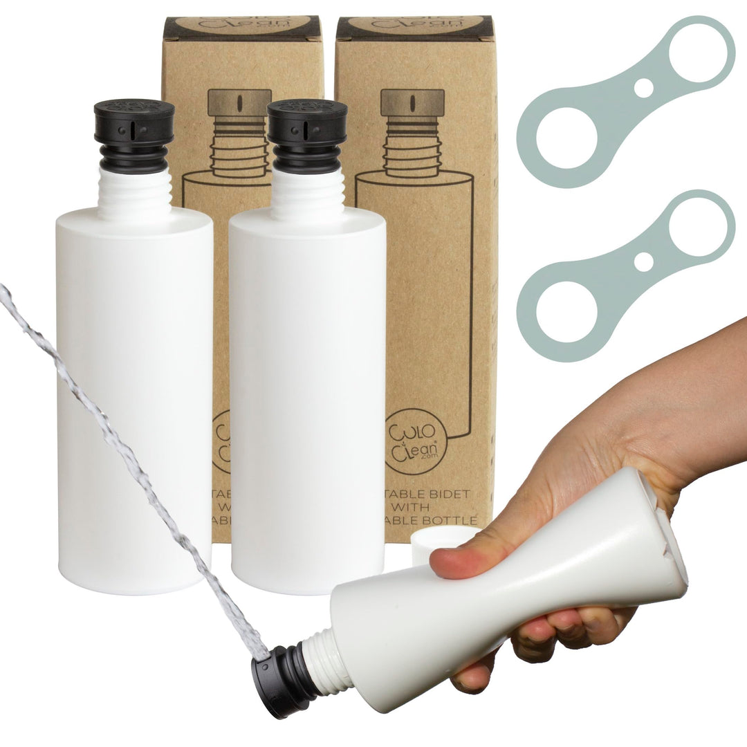 CuloClean Tragbares Bidet mit leiser Flasche (330 ml), ideal für Toilette, Reisen, Wandern oder Camp