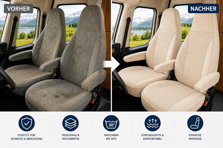 Generisch Sitzbezüge für Wohnmobile, Pilotsitze, Fahrersitz und Beifahrersitz, 2 Sitzer, hochwertige