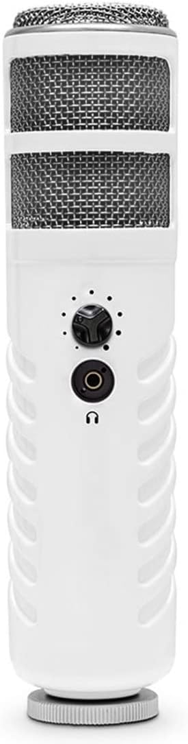 Rode Podcaster USB -Mikrofon + keepdrum MS138 Gelenkarm-Stativ Weiss