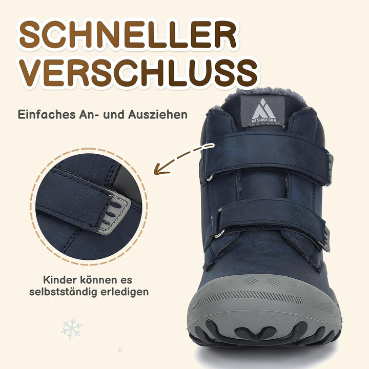 Mishansha Kinder Winterschuhe Gefüttert Winterstiefel für Jungen Mädchen Gr.24-38 25 EU Blau, 25 EU