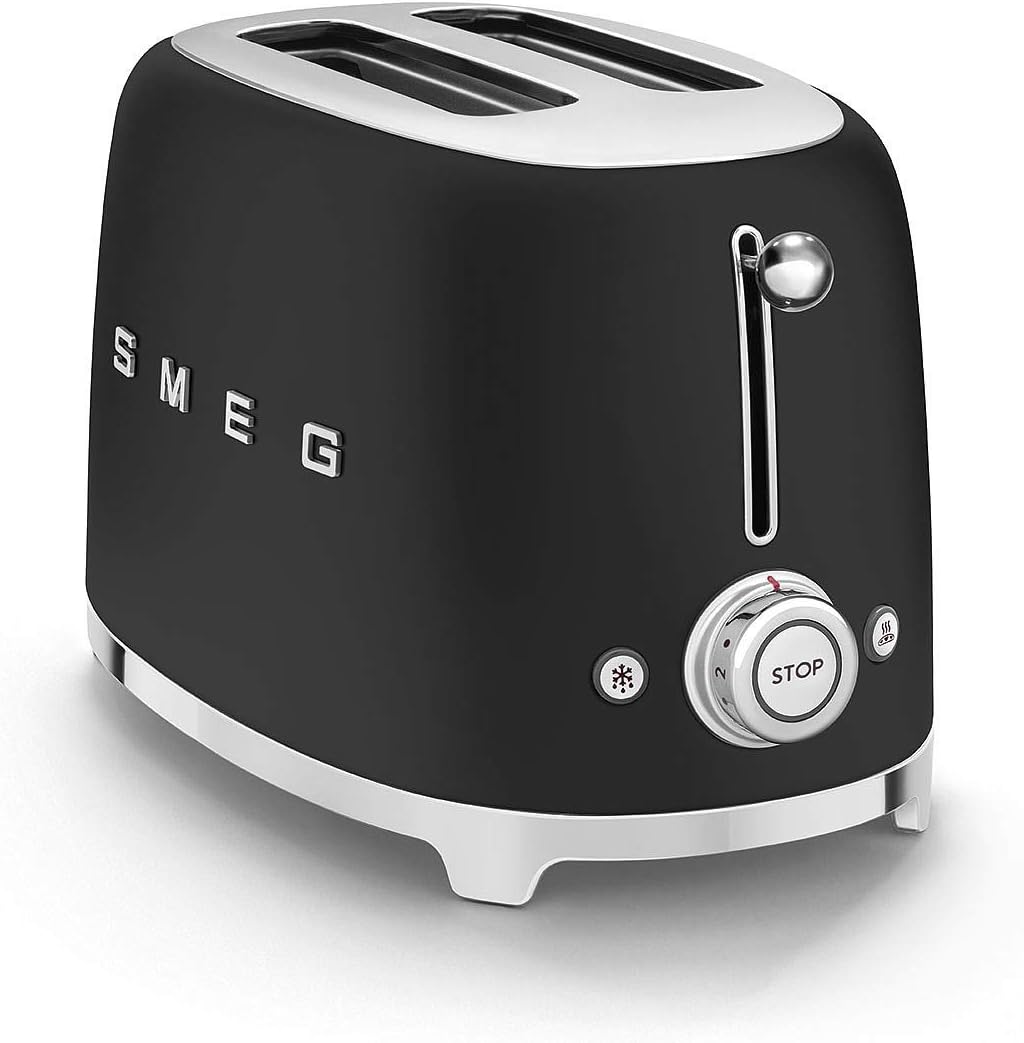 SMEG - Torradeira 2 Tostas Anni50, Preto Mate TSF01BLMEU, Schwarz Matt