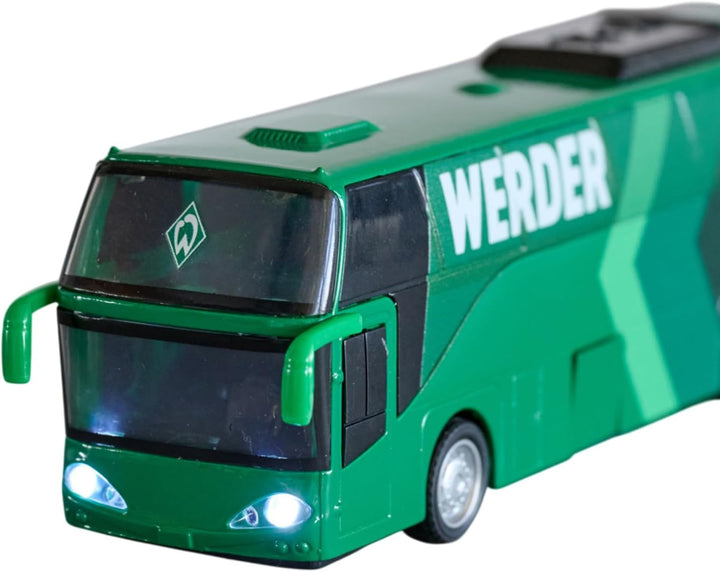 Werder Bremen SV Spielzeugbus mit Sound | Mannschaftsbus | 20 cm | Bus | SVW - Plus Lesezeichen Wir