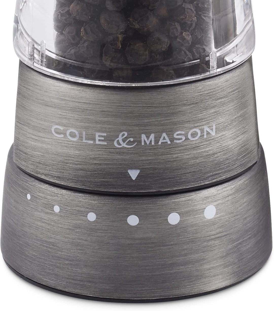 Cole & Mason H332028 Derwent Titan Salz und Pfeffer Mühle, 2er Set Manuell, Edelstahl/Acryl, 190mm,