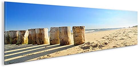 islandburner Bild Bilder auf Leinwand Ostsee Strand Panorama XXL Poster Leinwandbild Wandbild Dekoar