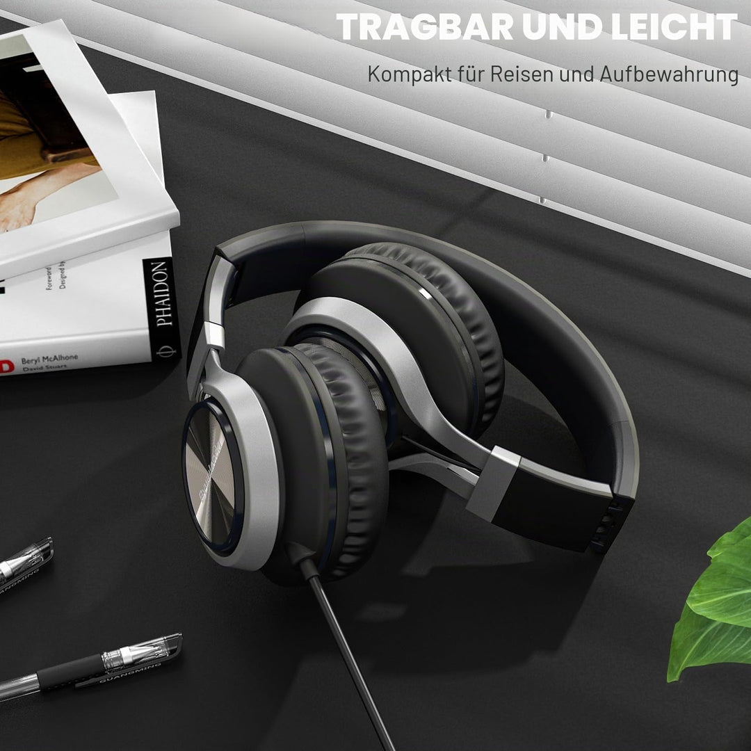 USB-C Kopfhörer mit Mikrofon und Lautstärkeregler, Over Ear Stereo Headsets für iPhone 15, 16 Pro, k