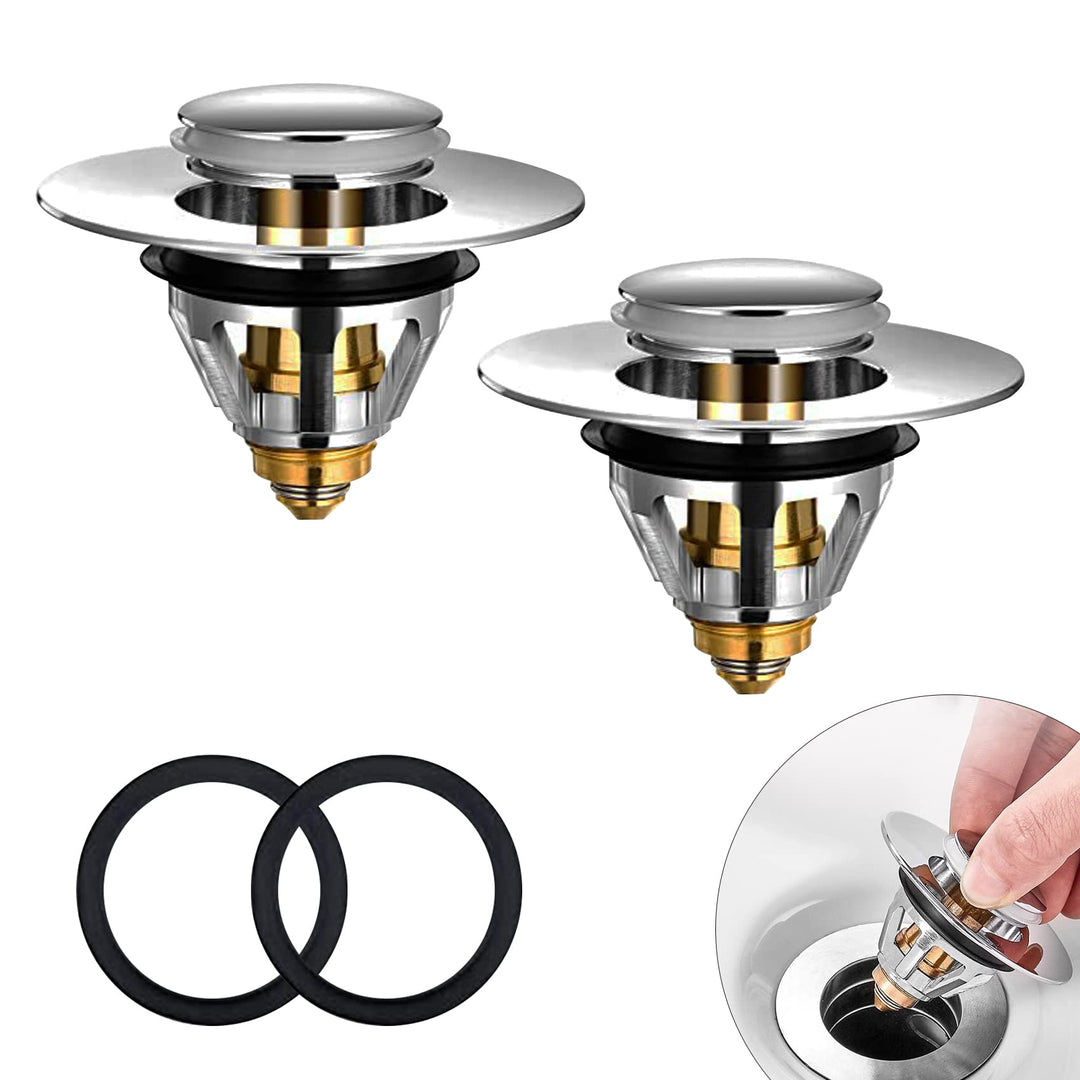 Pop Up Stöpsel Waschbecken Mit Anti Clogging Sieb, Universal Abflusssieb Waschbecken Stöpsel Verschl