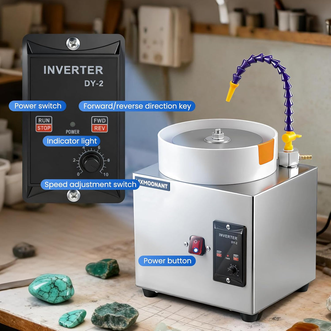 Mxmoonant 6-Zoll-Flachschleifmaschine 2980 U/min mit 5 Schleifscheiben, einstellbare Richtung und Ge