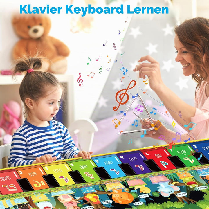 BGIUSQF Piano Mat, Klaviermatte, Musikmatte, Kindertanzmatten, Musikmatte Kinder ab 2, 110x43 cm, Mu
