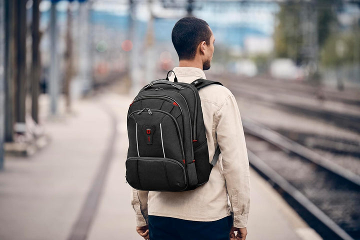 WENGER Carbon Pro Rucksack mit Tablet-Fach, Notebook bis 17 Zoll, Hülle 15.6 Zoll, Tablet bis 10 Zol