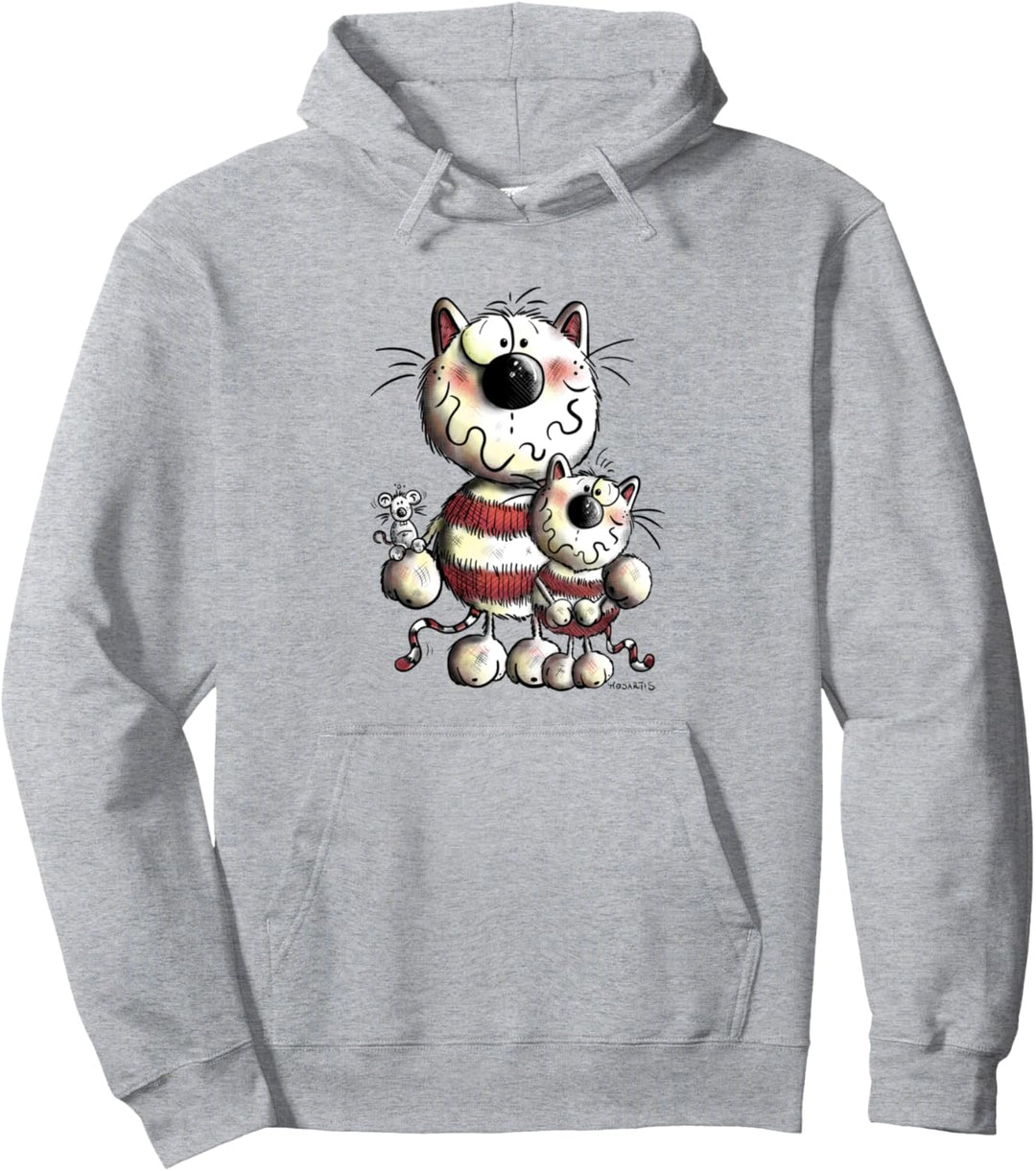 Katzen Familie I Geschenk für Katzenfreunde Katzen Fan Pullover Hoodie