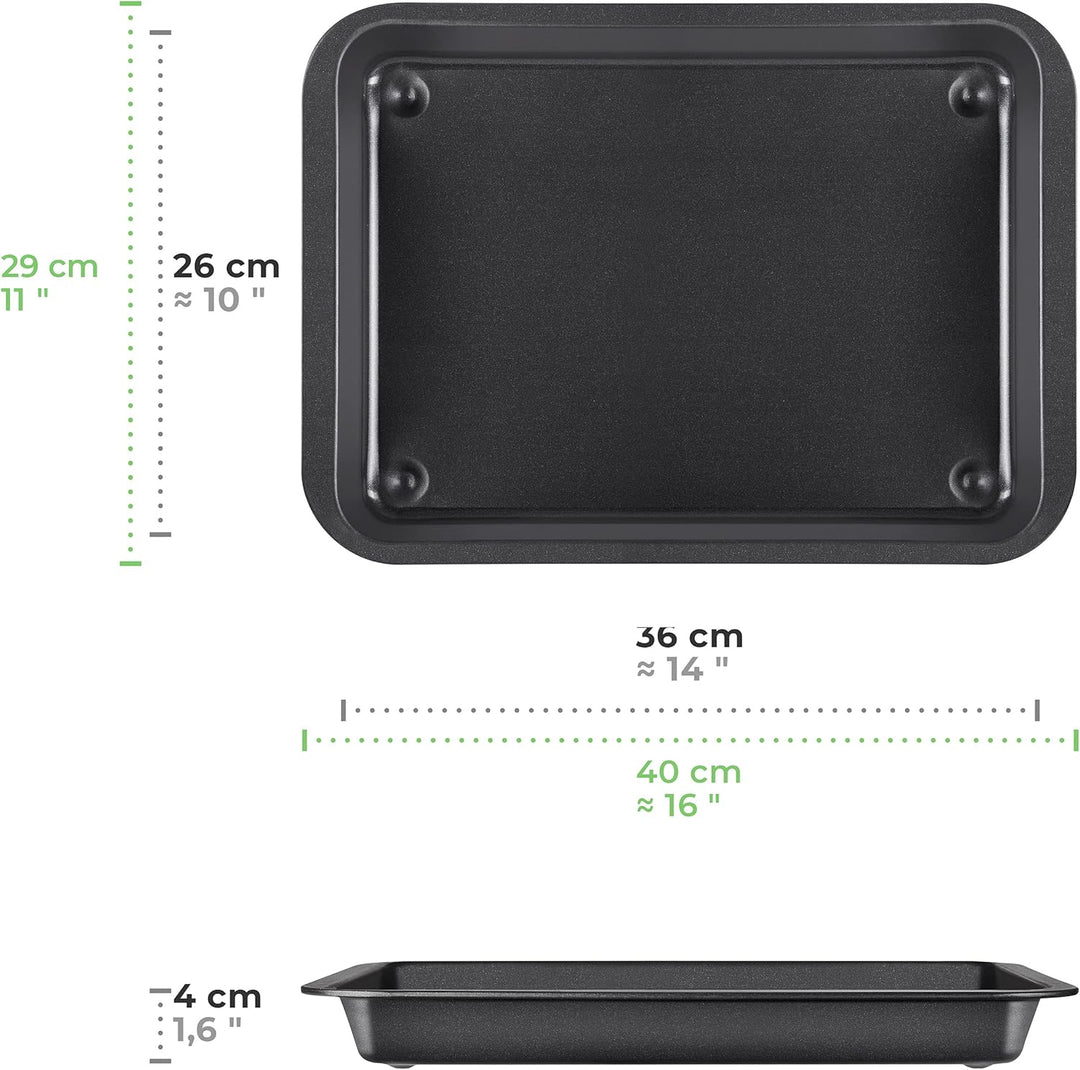 Grizzly 2x Auflaufform, Grösse gross und flach, antihaftbeschichtet, mit Griffrand, auch als Lasagne
