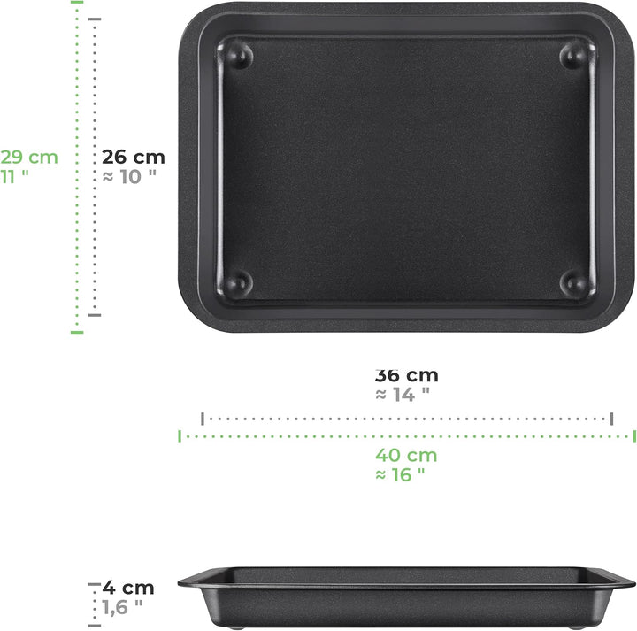 Grizzly 2x Auflaufform, Grösse gross und flach, antihaftbeschichtet, mit Griffrand, auch als Lasagne