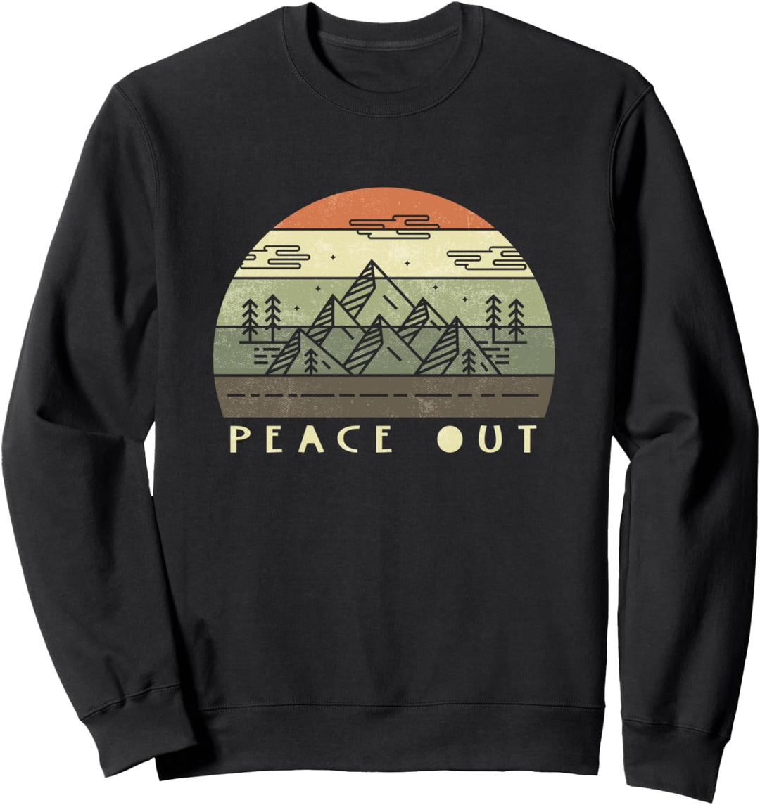 Retro Hiking Camping peace - out nature lover Sweatshirt