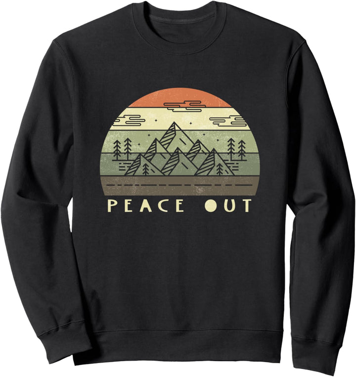 Retro Hiking Camping peace - out nature lover Sweatshirt