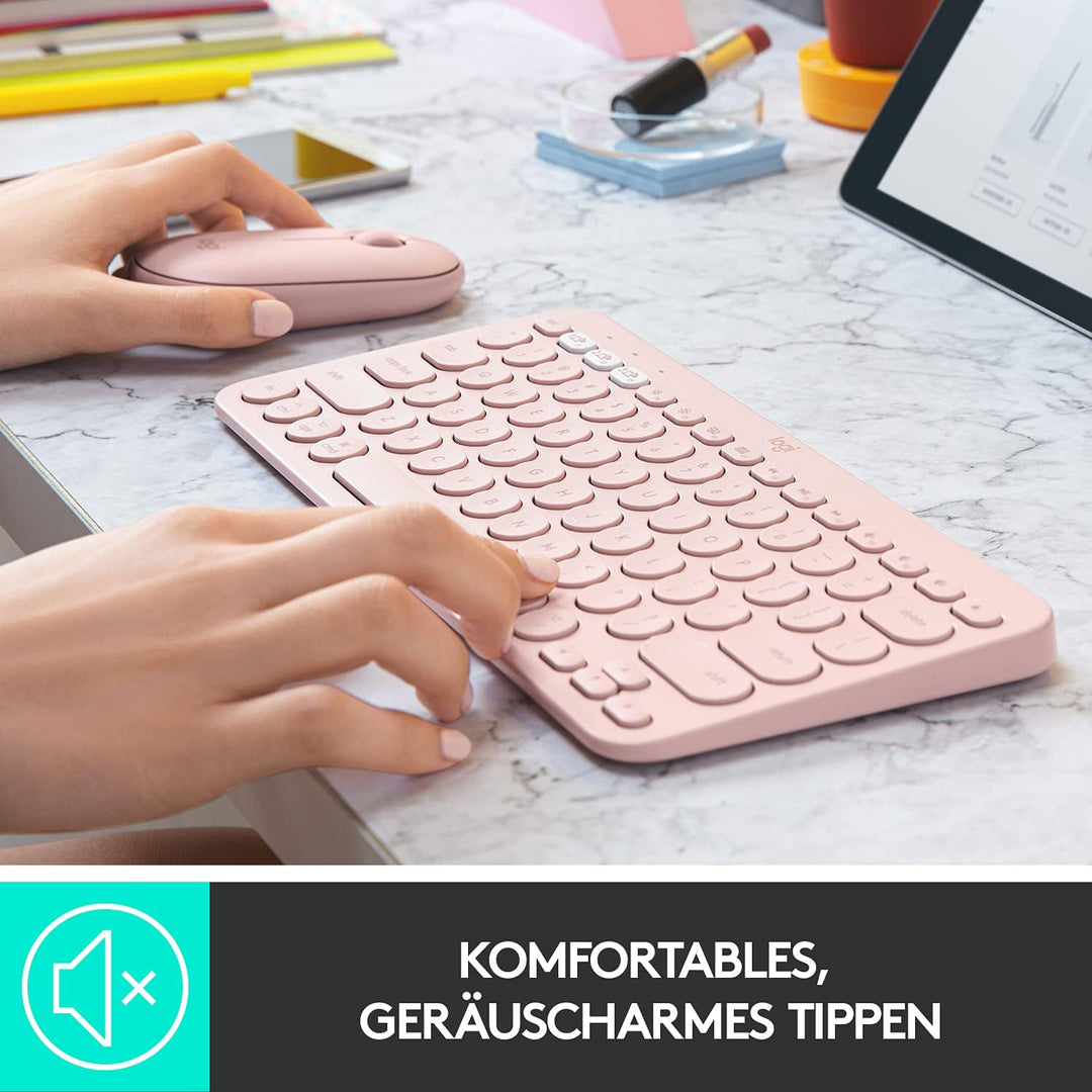 Logitech K380 Multi-Device Bluetooth Tastatur für Mac, Einfaches Umschalten zwischen bis zu 3 Geräte