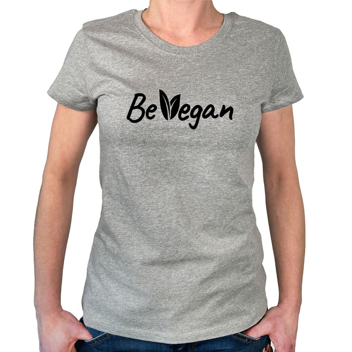 Huuraa Damen T-Shirt Be Vegan Blätter Geschenk Grösse XS-XXL Bio Baumwolle Fairtrade Be Vegan Gesche