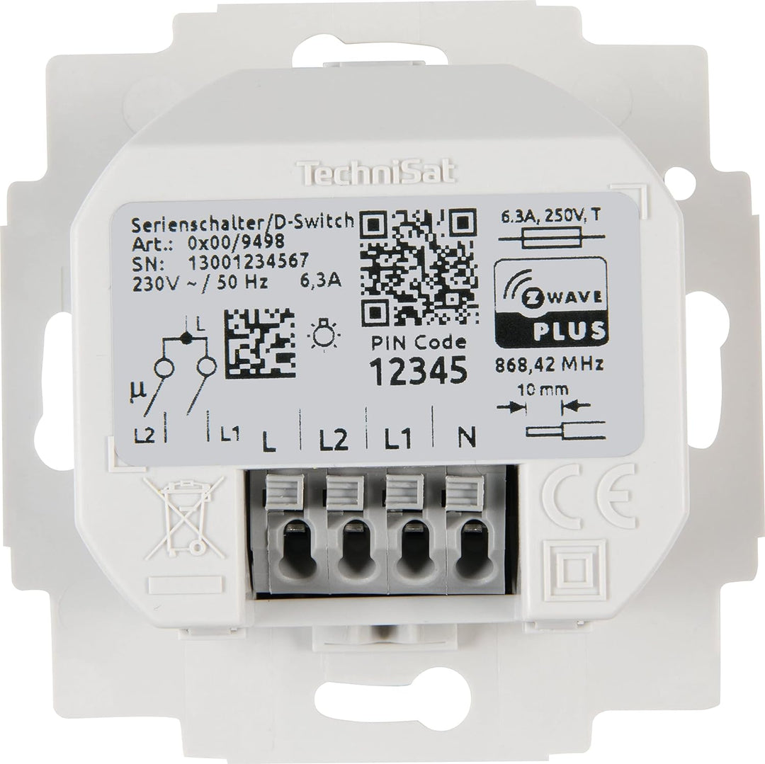 TechniSat Smart Home Serienschalter-Einsatz (Unterputzdose, Z-Wave Plus, smarte Licht-Steuerung per