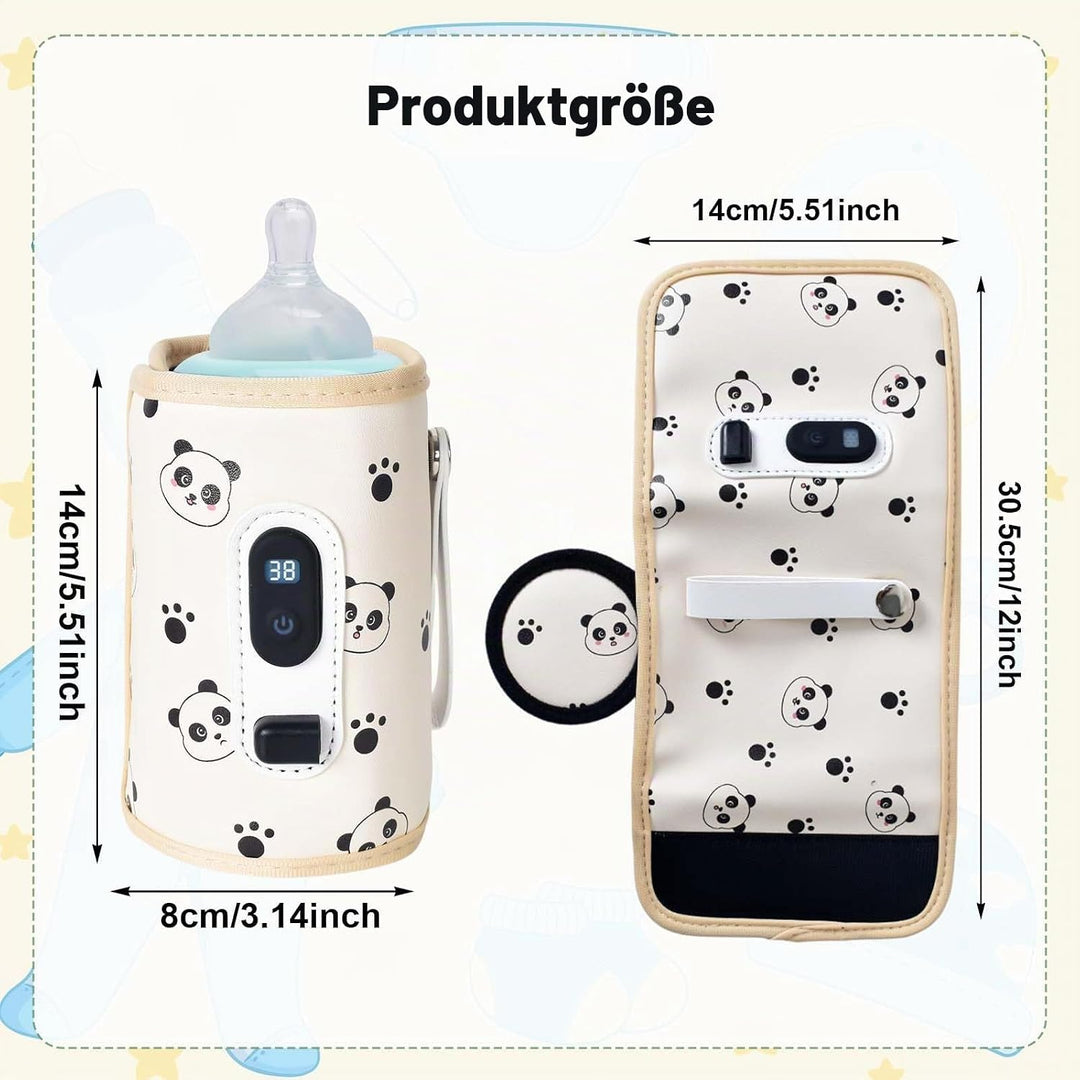 USB Tragbarer Babyflaschenwärmer mit LCD Display, Flaschenwärmer Baby Temperatur, Hält Flüssigkeiten
