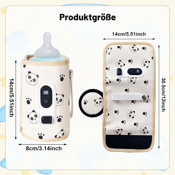 USB Tragbarer Babyflaschenwärmer mit LCD Display, Flaschenwärmer Baby Temperatur, Hält Flüssigkeiten