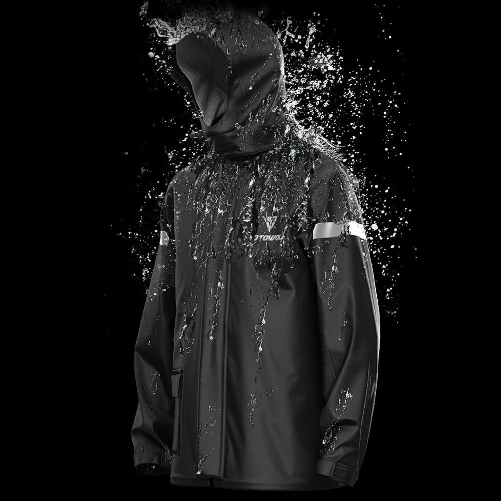 Lixada Herren Motorrad Regenanzug Outdoor Reflektierende wasserdichte Regenjacke und Hose Regenbekle