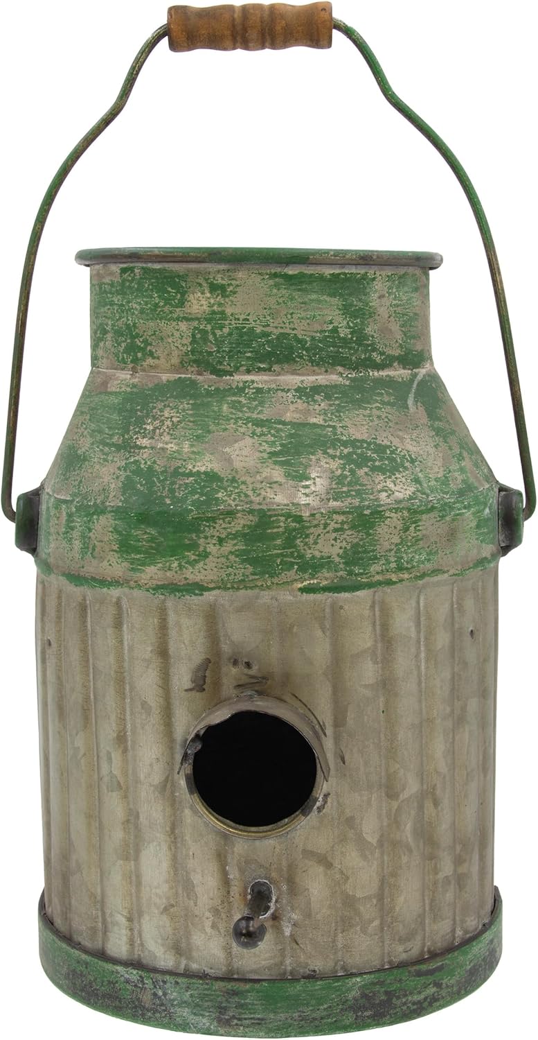 Vogelhaus Balkon und Garten Vintage Deko Milchkanne - Nistkasten für Vögel für Draussen - Wanddeko V