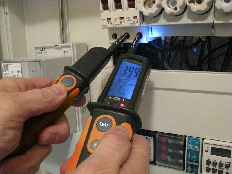 HT-Instruments Digitaler Spannungsprüfer, mit Lastzuschaltung, 0V bis 690V AC/DC, CAT IV 600V, HT7,