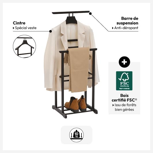5 five simply smart 5five - herrendiener dandy aus schwarzem holz h103cm