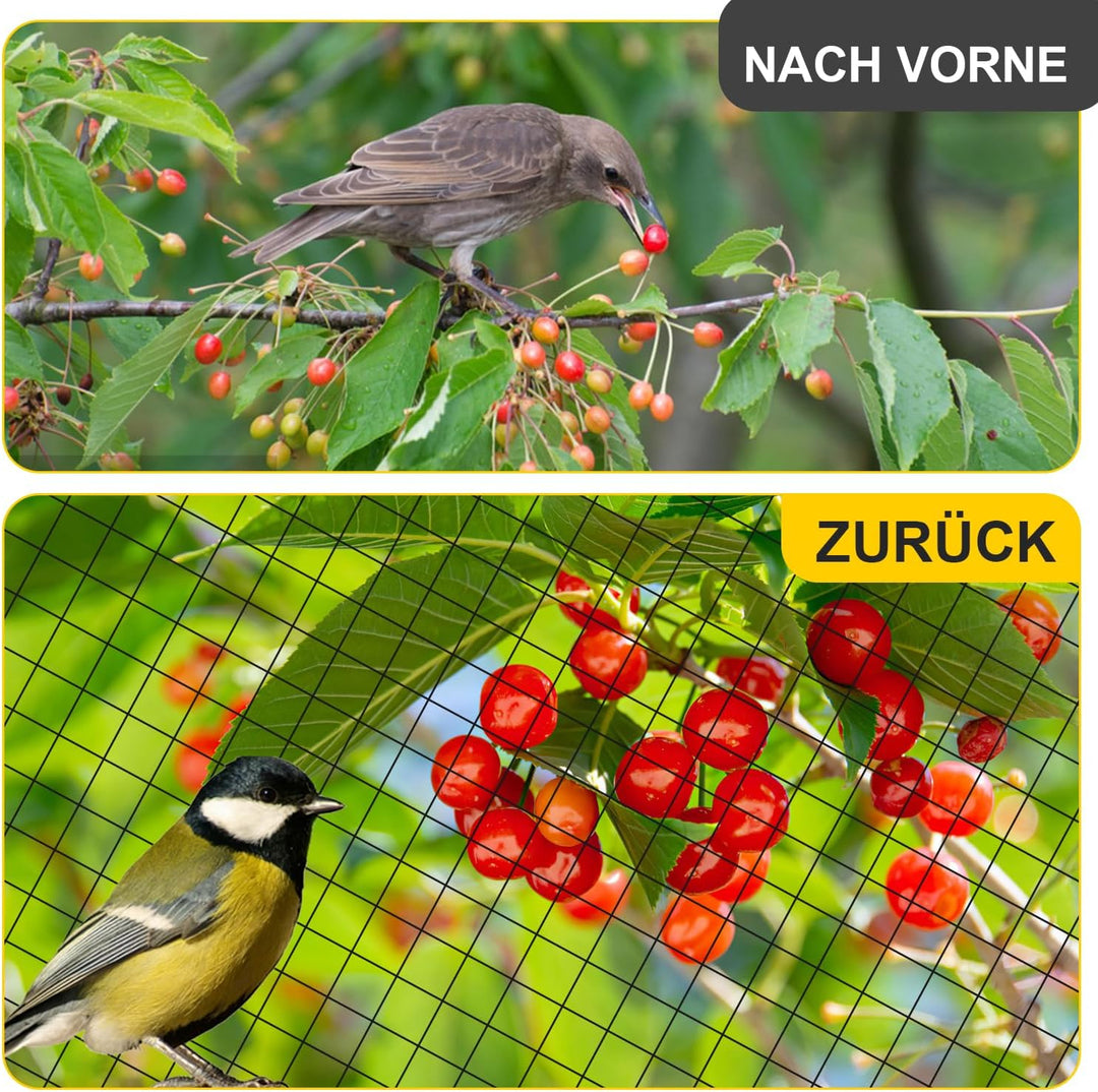 Vogelschutznetz Engmaschig Vogelnetze 7.5x15m mit Maschenweite 5cm Taubennetz Balkon Teichnetz Feinm